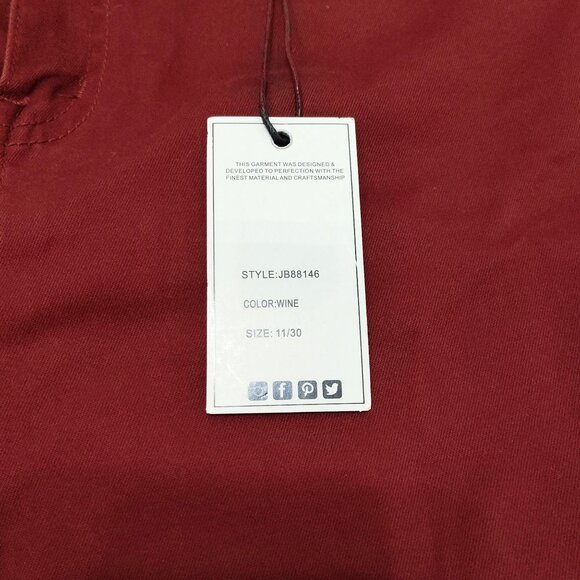 Judy Blue Los Angeles Skinny Fit High Waist Jeans 11/30 Wine Red 98% Cotton NWT - Picture 6 of 12